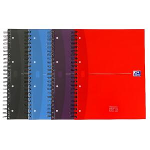 Book "Essentials" A4+ liniert 7 mm, 120 Blatt 5er-Packung mit 4 Farben