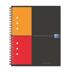 OXFORD International Notebook A5+, kariert 5 mm, 80 Blatt, Optik Paper®, 10fach gelocht, mit Doppelspirale, extra starkem Deckel und Mikroperforation, 5er-Packung