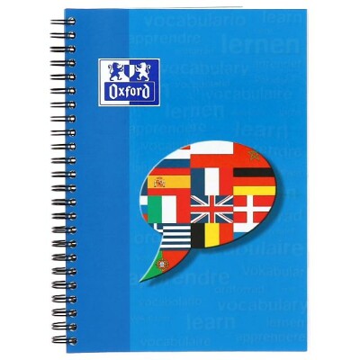 OXFORD Schule Vokabel-Coach A5, 48 Blatt, Vokabel-Lineatur, rechte spalte gelb, Optik Paper®