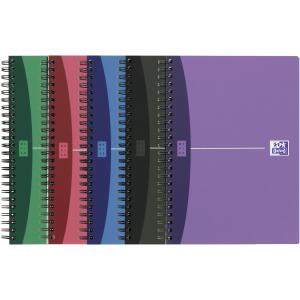 Oxford Office Spiralbuch "Urban Mix"  A5, kariert 5 mm, 90 Blatt, Optik Paper®, ohne Mikroperforation, 5er-Packung mit 4 Farben