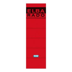 ELBA Ordner-Rückenschild "rado" kurz, selbstklebend aus Papier, für Rückenbreite 8 cm, rot, Beutel mit 10 Schildern