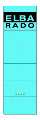 ELBA Ordner-Rückenschild "rado" kurz, selbstklebend aus Papier, für Rückenbreite 8 cm, blau, Beutel mit 10 Schildern