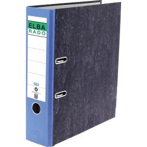 ELBA Ordner "rado Wolkenmarmor" A4, mit aufgeklebtem Rückenschild, Rückenbreite 8 cm, blau