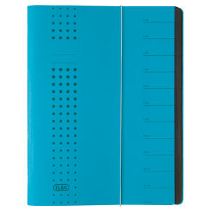 ELBA Ordnungsmappe "chic" A4, 12 Fächer, mit Spanngummi, aus 450 g/m² Karton (RC), blau