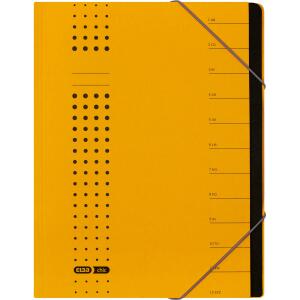 Ordnungsmappe "chic" A4, 12 Fächer, aus 450 g/m² Karton (RC), gelb