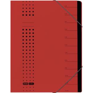 Ordnungsmappe "chic" A4, 7 Fächer, aus 450 g/m² Karton (RC), rot