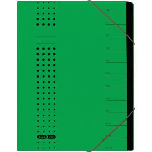 Ordnungsmappe "chic" A4, 7 Fächer, aus 450 g/m² Karton (RC), grün