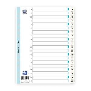 Oxford Register A4 (225 x 297 mm), aus 0,15 mm starker PP-Folie, A-Z, 20 Blatt, weiß