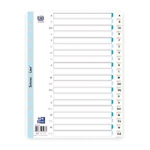 Register A4 0,15 mm starker PP-Folie, A-Z, 20 Blatt, weiß