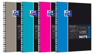Oxford Studium A4+ Hardcover doppelspiralgebundenes Notebook, 5 mm kariert, 80 Blatt, sortierte Farben, SCRIBZEE® kompatibel