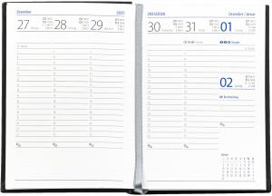 2026 GÜSS Taschenkalender 1W.= 2S., Einband Tucson schwarz