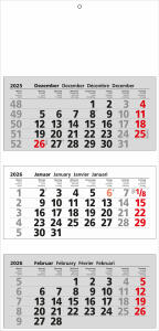 2026 GÜSS 3-Monatskalender einzelne Monatsblöcke