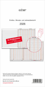 2026 GÜSS Endlos-Monats- und Jahresübersicht f. 35 Pers.