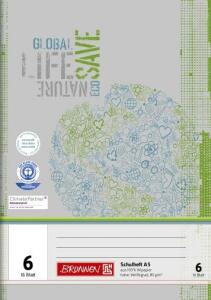 BRUNNEN Schulheft A5 Lineatur 6 16 Blatt Recyclingpapier 104510601