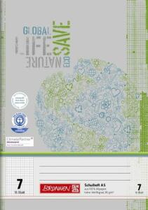 BRUNNEN Schulheft A5 Lineatur 7 16 Blatt Recyclingpapier 104510701