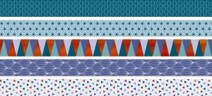 Deko Tapes Mini Triangle jede Rolle 3 m x 12 mm Papier-Tapes azur