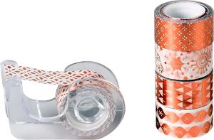 Deko Tapes Mini Weihnachten jede Rolle 3 m x 12 mm roségold glänzend