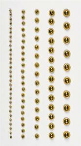 HEYDA 203782953 Perlen-Sticker 75 x 165 cm Ø ca. 2 - 6 mm Cabochon-Perlen goldfarben