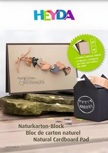 HEYDA Naturkarton-Block A3 chamois hellbraun schwarz weiss maigrün