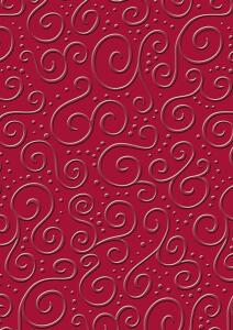 HEYDA 204772262 Prägekarton Milano 50 x 70 cm rubinrot