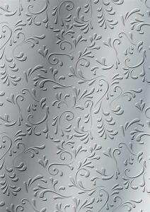 HEYDA 204772277 Prägekarton Roma 50 x 70 cm silberfarben Rückseite weiss