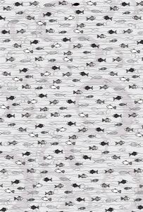 HEYDA 204772731 Motivkarton Fische A4 silberfarben/weiss