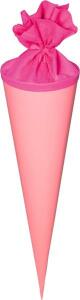 Schultüten-Rohling 70 cm Ø 19 cm rosa mit Verschluss in Pink