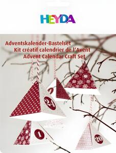 Adventskalender -Bastel-Set 8 x 8 x 9 cm Packung 20 x 27 cm rot/weiss