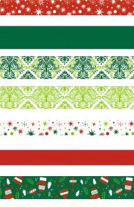 HEYDA Faltstreifen-Set Christmas 1 x 30 cm 15 x 30 cm Papier rot/grün