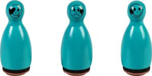 HEYDA 204888631 Stempel-Figuren Gesichter Holz farbig lackiert türkis
