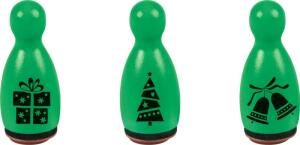 HEYDA 204888651 Stempel-Figuren Weihnachtsmotive Holz farbig lackiert