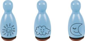 HEYDA 204888660 Stempel-Figuren Sonne Mond & Wolke Holz farbig lackiert