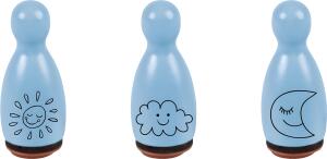 HEYDA Stempel-Figuren Sonne Mond & Wolke Holz farbig lackiert