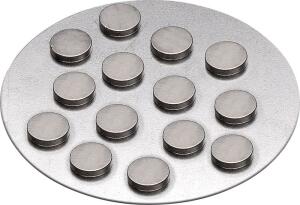 KNORR PRANDELL 213700104 Scheibenmagnet extra stark Stärke: 2 mm Ø 10 mm silberfarben