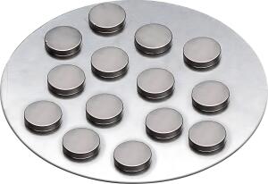 Scheibenmagnet extra stark Stärke: 2 mm Ø 10 mm silberfarben