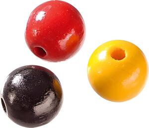 KNORR PRANDELL Holzperlen-Mix Ø 6 mm Buche schwarz rot goldfarben