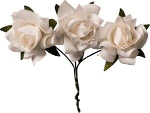 KNORR PRANDELL Blüte am Draht-Stiel Papierrose Ø 25 cm Papier weiss