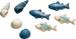 Dekostreu Maritim Meerestiere sortiert iert 2 - 3 cm Polyresin