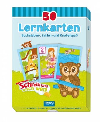 Trötsch Lernkarten Schreib & Wisch weg 12 x 16 cm, 50 Karten VE-EAN Pagro 4260409638983