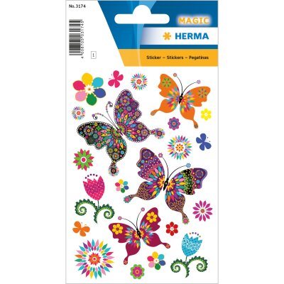 Herma Sticker MAGIC Tiere Schmetterlingsvielfalt beglimmert 1 Bl