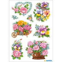 Herma Sticker DECOR Blumen Nostalgische Blumentöpfe 3 Bl
