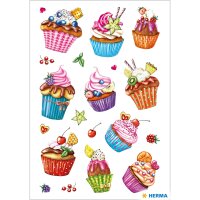 Herma Sticker DECOR Cupcakes beglimmert 2 Bl