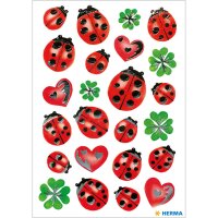 Herma Sticker DECOR Tiere Marienkäfer Silberprägung 2 Bl