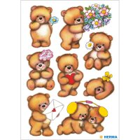 Herma Sticker DECOR Tiere Teddies 3 Bl
