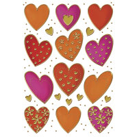 Herma Sticker DECOR Love Herzen Goldprägung 2 Bl