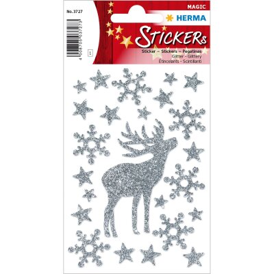 Herma Sticker MAGIC Weihnachten Hirsch glittery 1 Bl