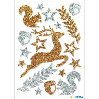 Herma Sticker MAGIC Tiere Waldtiere glittery 1 Bl