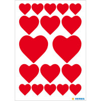 Herma Sticker DECOR Love Herzen rot 3 Bl