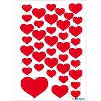 Herma Sticker DECOR Love Kleine Herzen rot 3 Bl