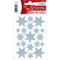 Herma Sticker DECOR Weihnachten Sterne Holografie silber 1 Bl